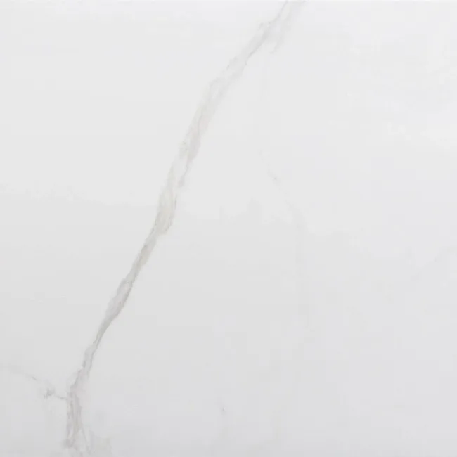 Carrara White Gloss Marble Effect Rectified Vitrified Ceramic Floor Tile