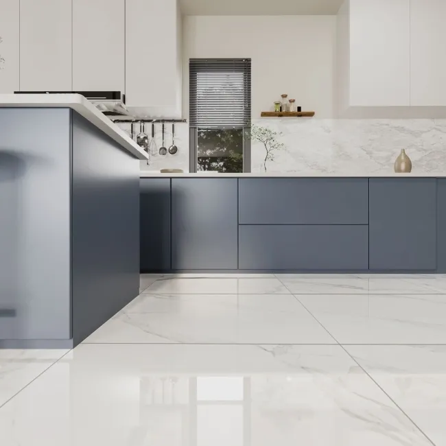 Place White Marble Effect Large Polished Porcelain Tile
