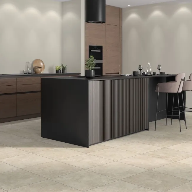 Premiere Beige Stone Effect Matt Porcelain Floor Tile