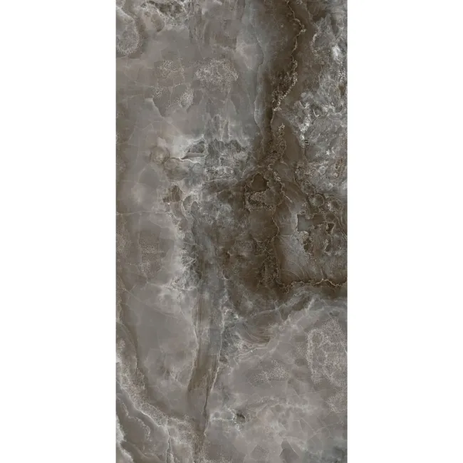 Scarlet Black Onyx Marble Effect Polished Porcelain Tile