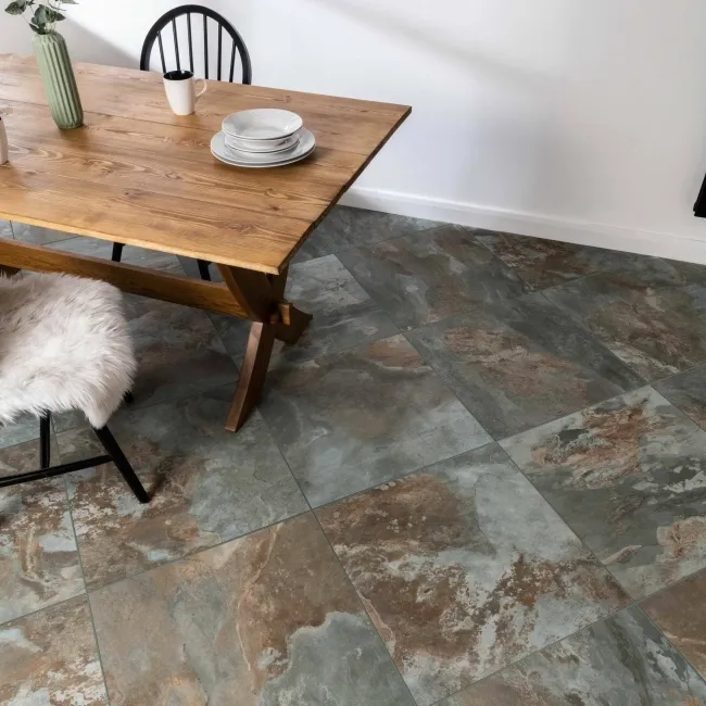 Slate Way Green Matt Porcelain Floor Tile