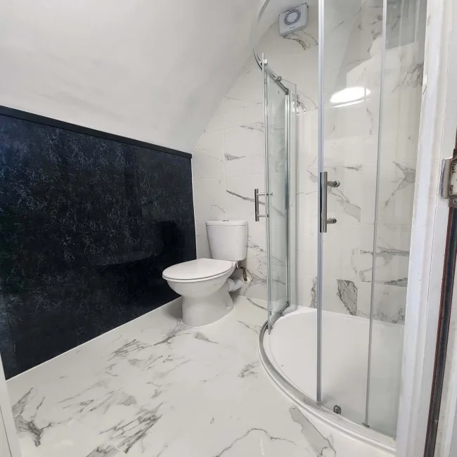 Carrara White Gloss Marble Effect Ceramic Floor Tile 