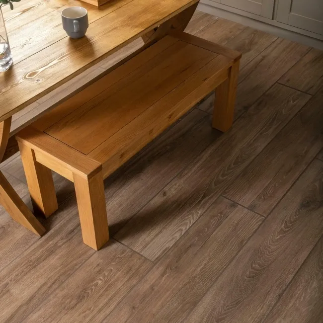 Verbier Dark Brown Large Wood Effect Anti-Slip Matt Porcelain Floor Tile