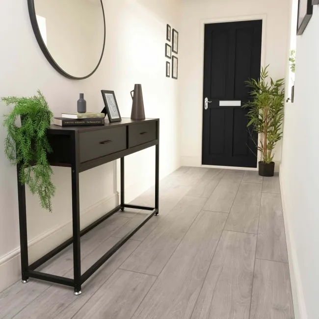 Verbier Grey Large Wood Effect Anti-Slip Matt Porcelain Floor Tile