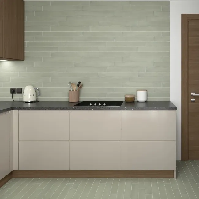 Stonella Green Stone Effect Matt Porcelain Wall and Floor Tile