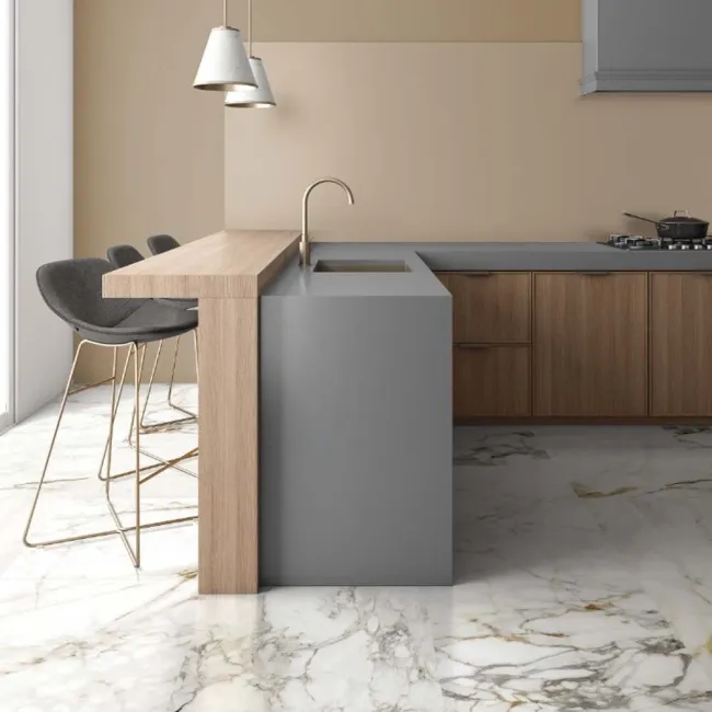 Barnaby White Marble Effect Matt Porcelain Floor Tile