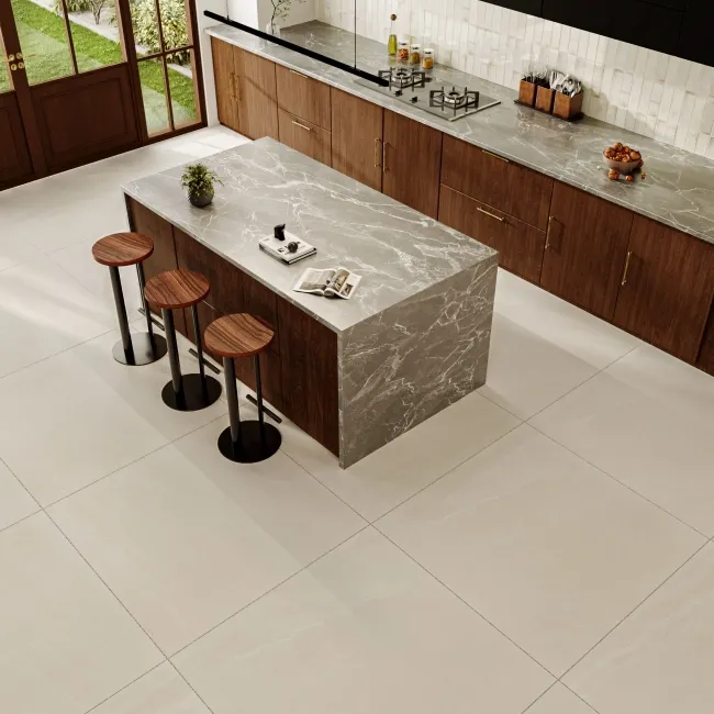 Copa White Stone Effect Matt Large Porcelain Floor Tile