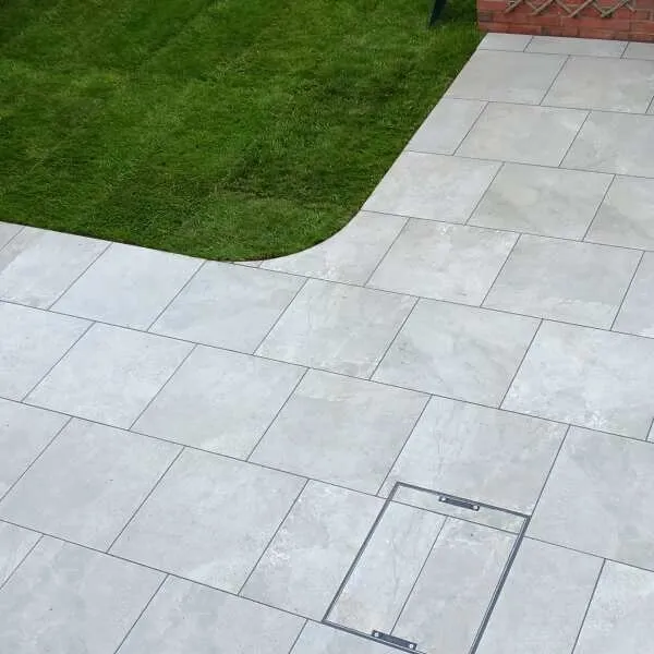 Portman Grey Stone Effect Matt Porcelain Outdoor Slab Tile