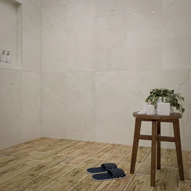 Fior Di Bosco Ivory Marble Effect Gloss Ceramic Wall Tile