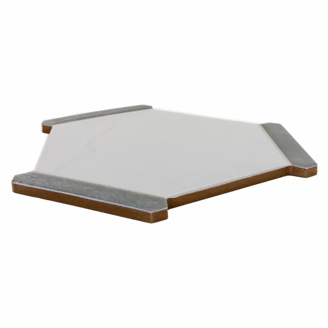 Fusion White Marble Effect & Stone Border Hexagon Tile