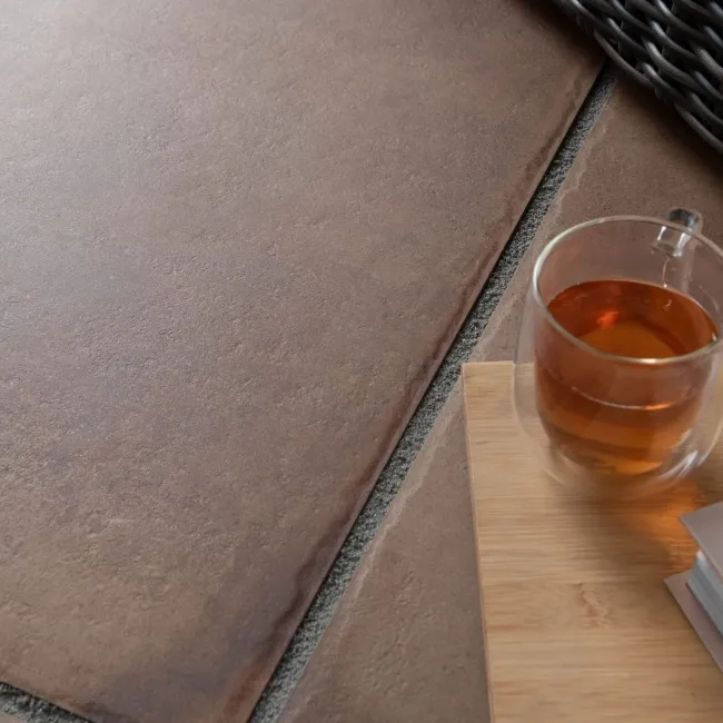 Kingsbury Terracotta Rustic Edge Stone Effect Porcelain Outdoor Slab