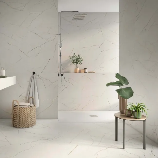 Roca Lincoln White Marble Effect Matt Porcelain Wall & Floor Tile