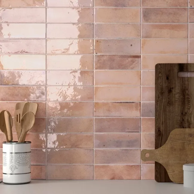 Luma Pink Gloss Ceramic Wall Tile