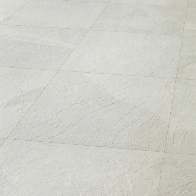 Mustang White Slate Effect Matt Porcelain Floor Tile