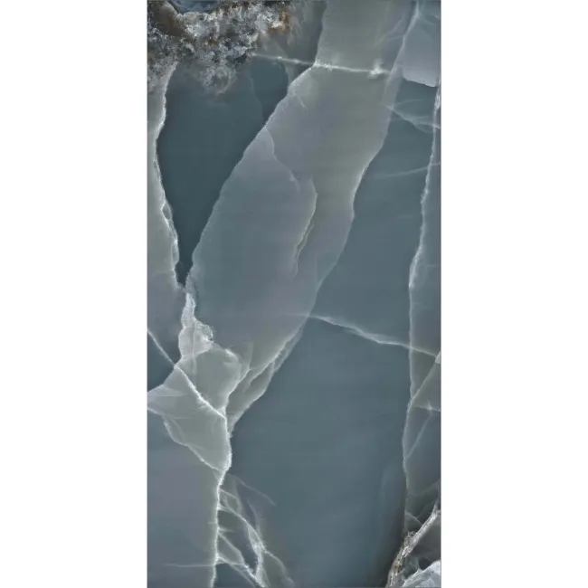 Onyx Marble Effect Blue Polished Porcelain Wall and Floor Tile