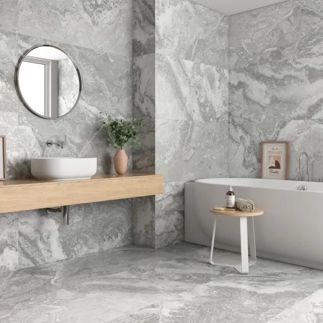 Volcanic Grey Marble Effect Matt Porcelain Tile