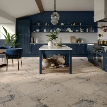 Modern Travertine Effect Beige Matt Large Porcelain Floor Tile