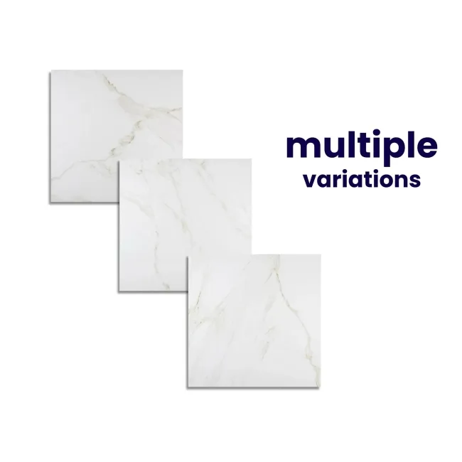 Carrara Gold Gloss Marble Effect Vitrified Ceramic Floor Tile