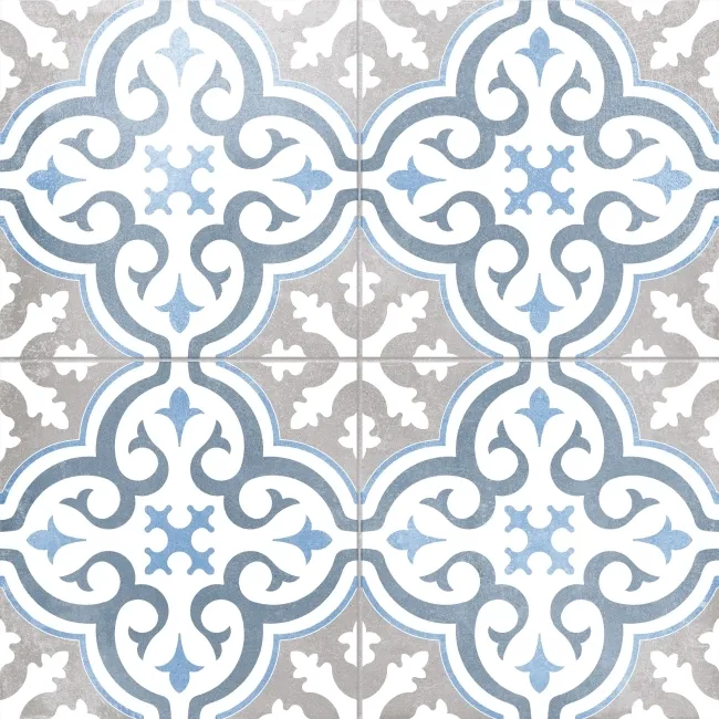Canterbury Blue Patterned Matt Ceramic Wall & Floor Tile