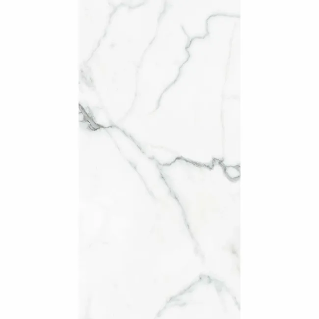 Carrera White Marble Effect Polished Porcelain Wall and Floor Tile