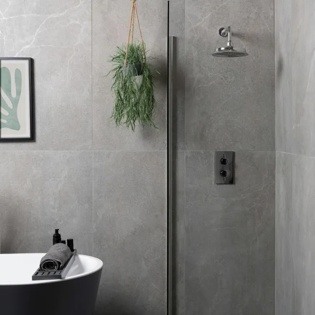 Lucca Grey Anti Slip Matt Stone Effect Porcelain Wall and Floor Tile