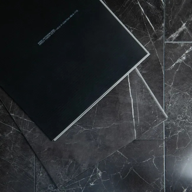 Marble Deluxe Black Grouted Tile Effect Luxury Click Vinyl Flooring 5.5mm