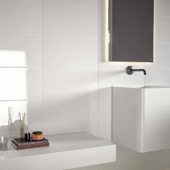 Flat White Gloss Ceramic Wall Tile 250x500