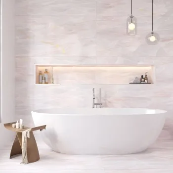 Omen Pink Onyx Marble Effect Matt Porcelain Tile