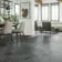 Esla Modular Black Stone Effect Matt Porcelain Floor Tile