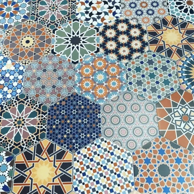 Andalucia Hexagon Patterned Porcelain Wall And Floor Tiles