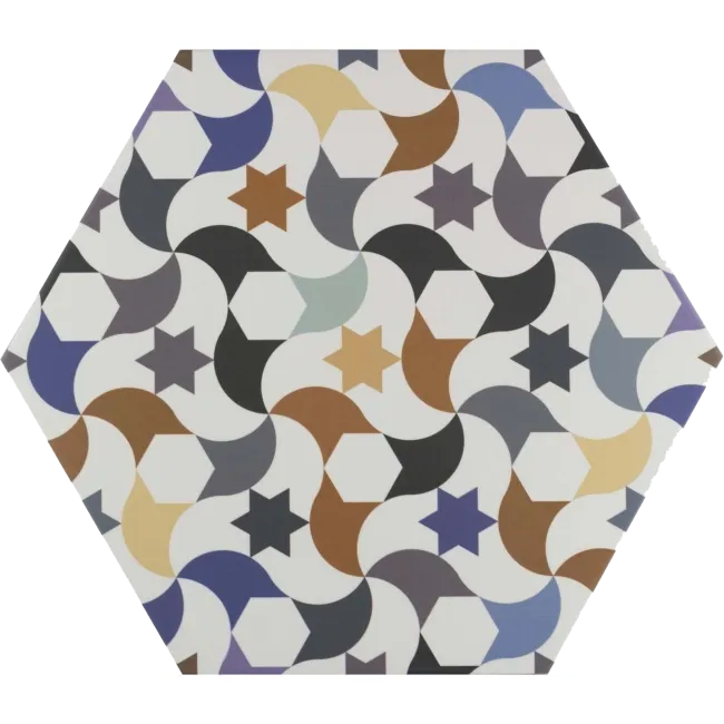 Andalucia Hexagon Patterned Porcelain Wall And Floor Tiles
