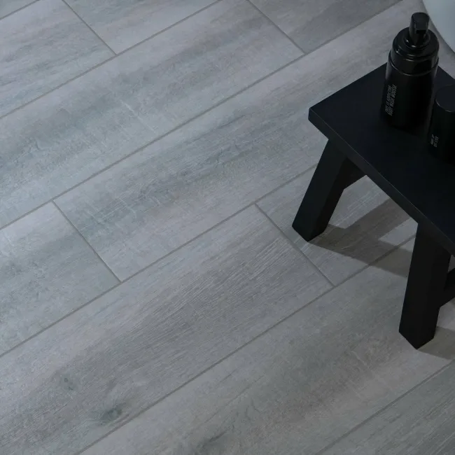 Baron Grey Oak Wood Effect Matt Porcelain Floor Tile