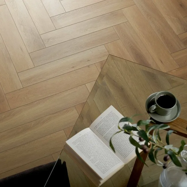 Chason Shortbread Herringbone Luxury Click Vinyl Flooring 5mm