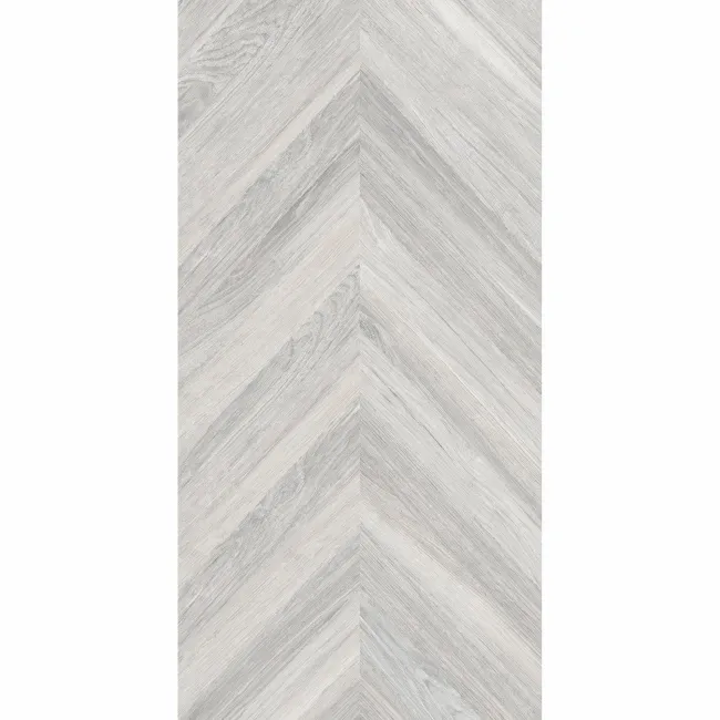 Loire Pearl Grey Matt Chevron Wood Effect Porcelain Floor Tile