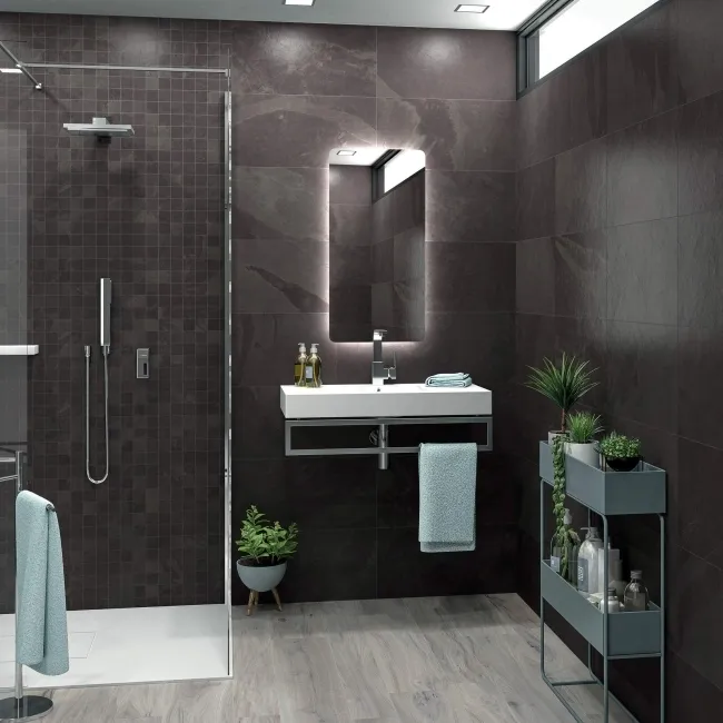 Mustang Black Slate Effect Matt Porcelain Mosaic