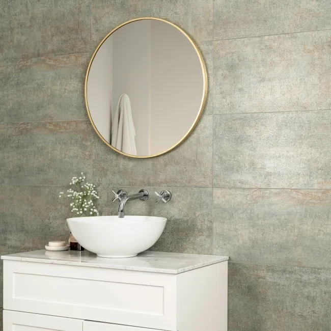 Oxide Green Concrete Effect Matt Ceramic Wall Tile