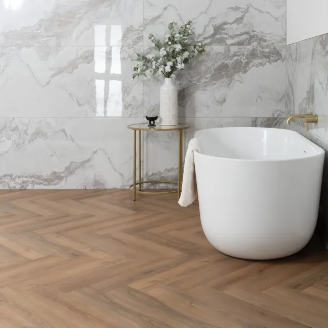 Paris Natural Oak Herringbone Luxury Click Vinyl Flooring 5mm