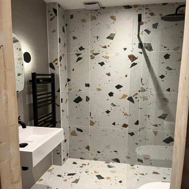 Trend White Terrazzo Multicolour Wall and Floor Tile