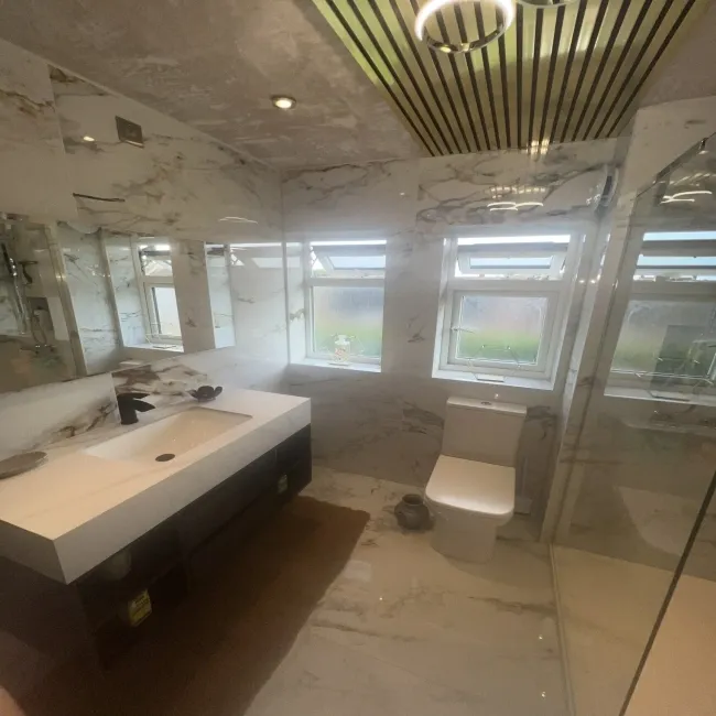 Barnaby White Marble Effect Large Polished Porcelain Wall and Floor Tile