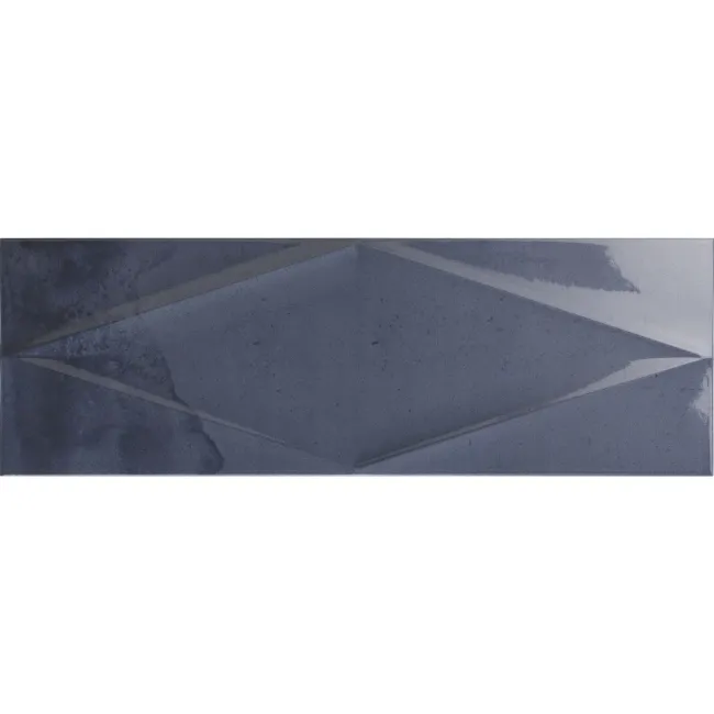 Zellige Navy Blue Diamond Decor Gloss Porcelain Tile
