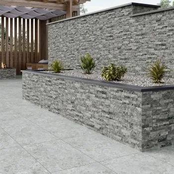 Ruy Stone Grey Drywall Effect Ceramic Wall Cladding Tile