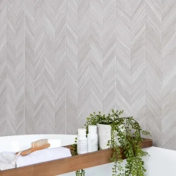 Bercy Chevron Decor Light Grey Concrete Effect Matt Ceramic Wall Tile