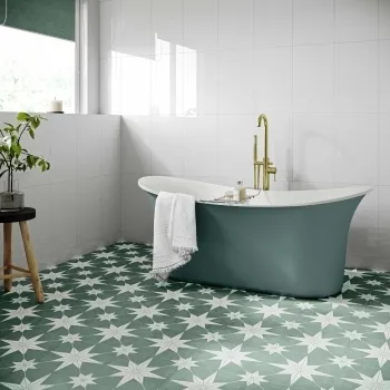 Supernova Star Green Patterned Matt Vitrified Ceramic Floor Tile