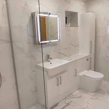 Carrara White Gloss Marble Effect Vitrified Ceramic Wall and Floor Tile
