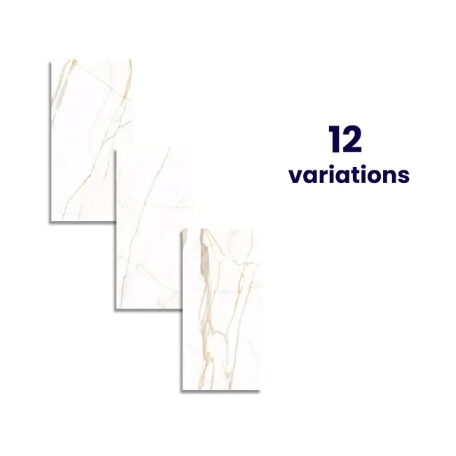 Carrera Gold Marble Effect Rectified Polished Porcelain Wall and Floor Tile