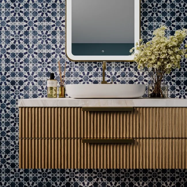 Agadir Blue Pattern Matt Ceramic Floor Tile