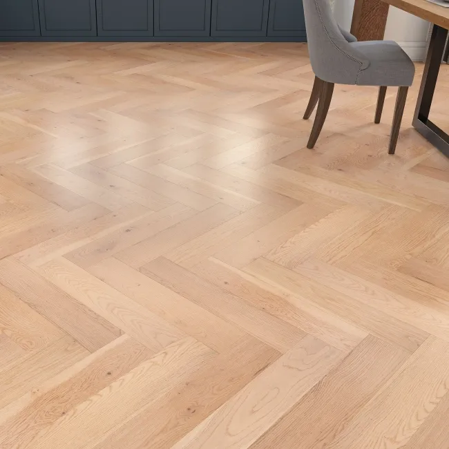 Alpes Pale Oak Herringbone Engineered Wood 15mm Invisible Oiled