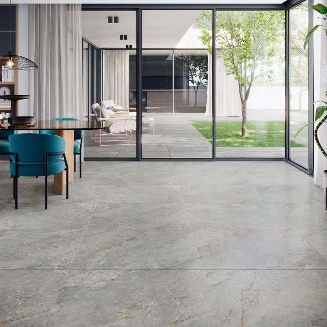 Mylos Grey Stone Effect Matt Porcelain Floor Tile