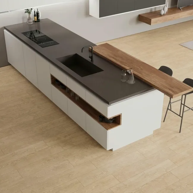 Authentic Beige Oak Wood Effect Matt Porcelain Floor Tile