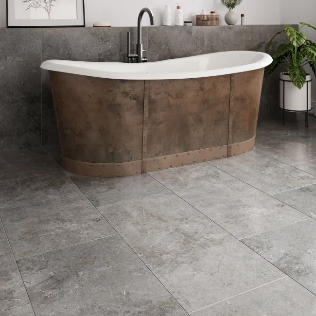 Baltico Grey Stone Effect Porcelain Wall & Floor Tile